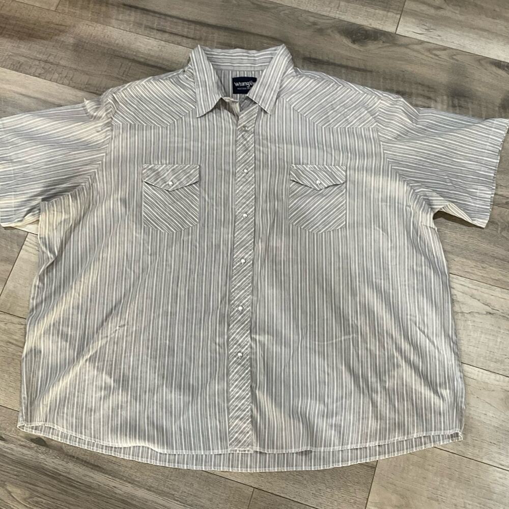 Wrangler western shirt snap button size 4x short sleeve‎